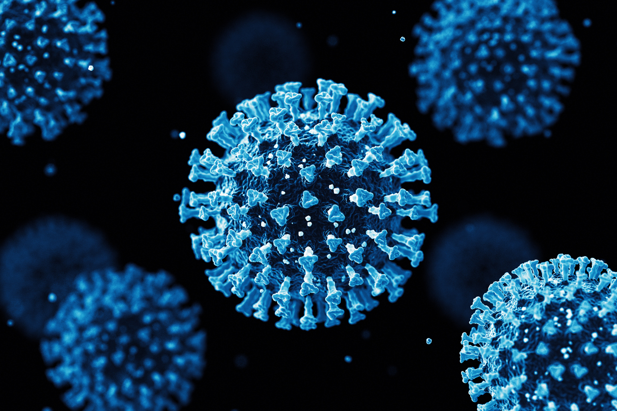 blue-coronavirus-cells